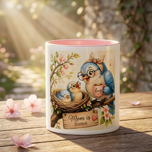 Mama-ist-zu-Hause-Vogel-Tasse Süßes Geschenk für M Zweifarbige Tasse
