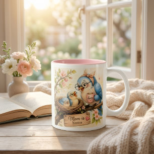 Mama-ist-zu-Hause-Vogel-Tasse Süßes Geschenk für M Zweifarbige Tasse