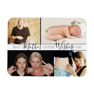 Mama Jeder Will Chic White Quote Family Foto Magnet