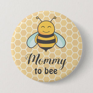 Mama Junge Mutter Mother Bee Neutral Baby Shower Button