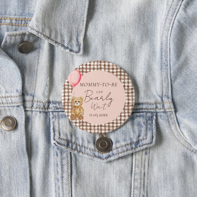 Mama kann schon frühzeitig auf die Baby-Dusche war Button (Beispiel)