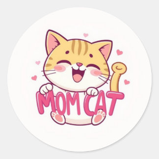 Mama Katzenaufkleber Runder Aufkleber
