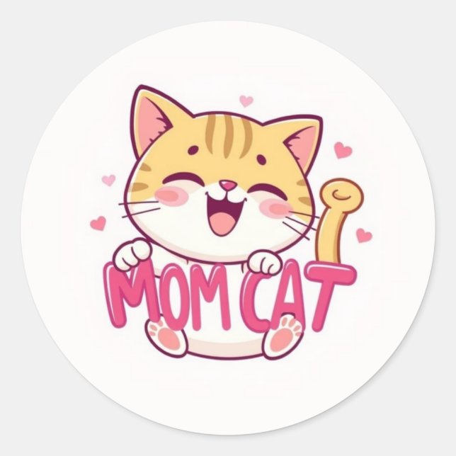 Mama Katzenaufkleber Runder Aufkleber (Vorderseite)