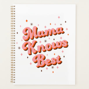 Mama kennt die beste Pink Brown Sweet Retro Letter Planer