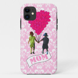 Mama, Kinder mit herzförmigen Ballons iPhone 11 Hülle