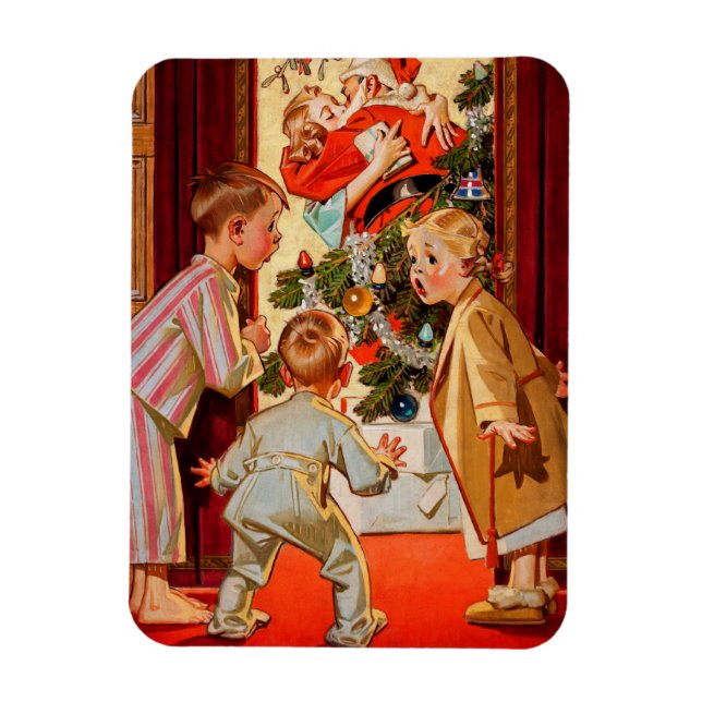 Mama Kisses Santa Claus Magnet (Vertikal)