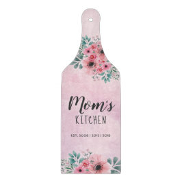 Mama Kiteküche Pink Floral Wasserfarbglas Schneidebrett