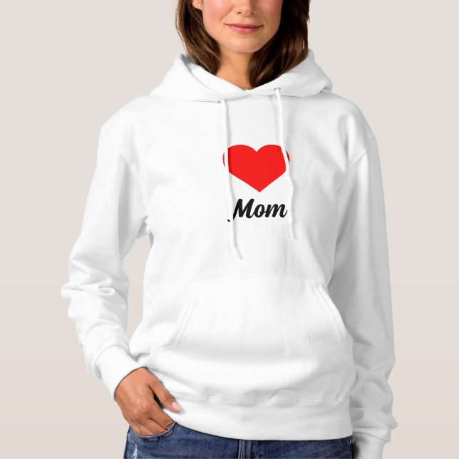 Mama - Klassische rote Herz-Typografie Hoodie (Vorderseite)