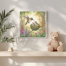 Mama Kolibri und Kinderkrippe Poster