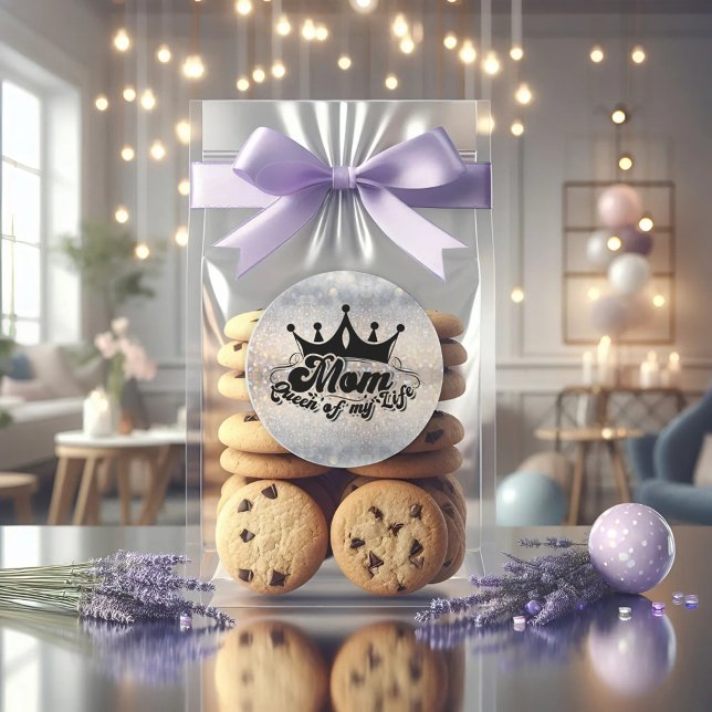 MAMA Königin meines Lebens Glitzer CLASSIC ROUND S Runder Aufkleber (Von Creator hochgeladen)