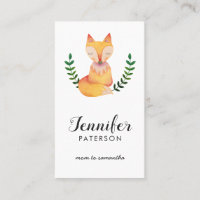 Mama-Kontakt-Karten-Waldfox-Aquarell