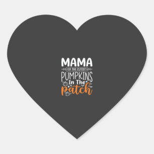 Mama Kürbisse Patch Halloween Design_1 Herz-Aufkleber