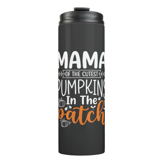 Mama Kürbisse Patch Halloween Design_1 Thermosbecher (Vorderseite)