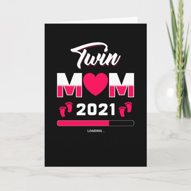 Mama Laden 2021 Twins-Geschenk Karte (Vorderseite)