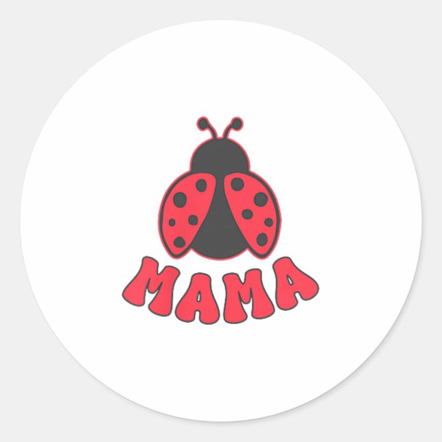 Mama Ladybug First Birthday Girl Family Matching P Runder Aufkleber (Vorderseite)