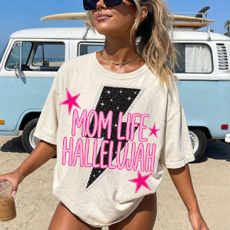 Mama-Leben Hallelujah Hot Pink Sommer T-Shirt