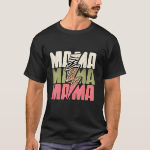 Mama Leopard Blitz Print Bolt Mama Life Mother T-Shirt