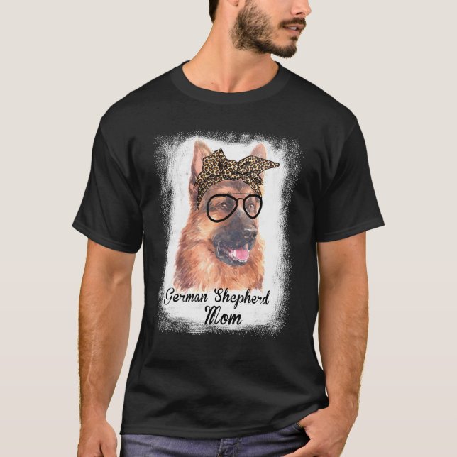 Mama Leopard gebleicht Dog Pe T-Shirt (Vorderseite)