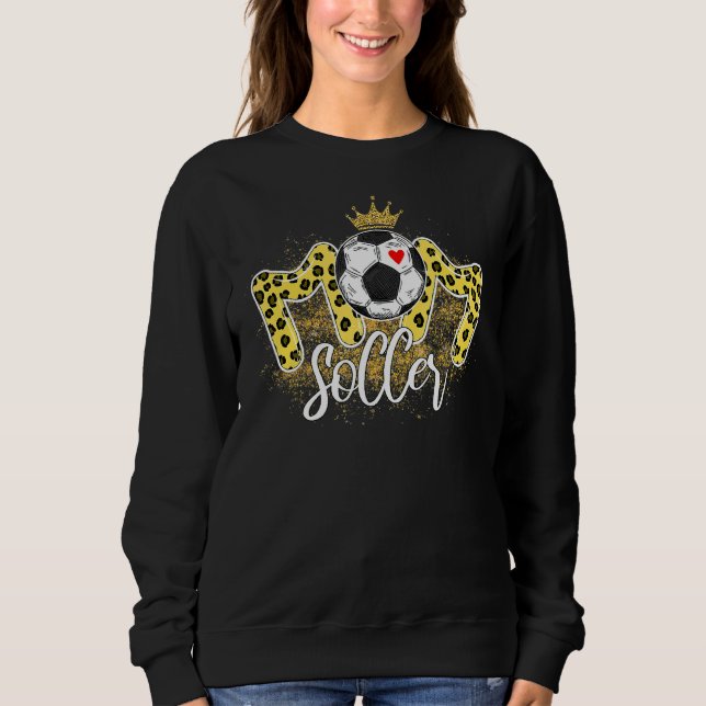 Mama Leopard Muttertag 2022 Fußball Mama B Sweatshirt (Vorderseite)