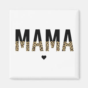 Mama Leopard Print Typografy Mama Geschenke Magnet
