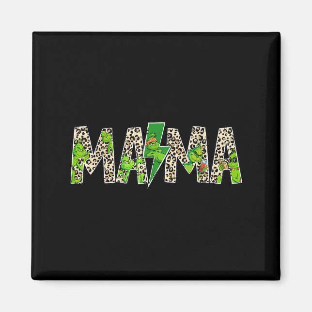 Mama Leopard Retro Mama Tagesmutter Oma Muttertag  Magnet (Vorne)
