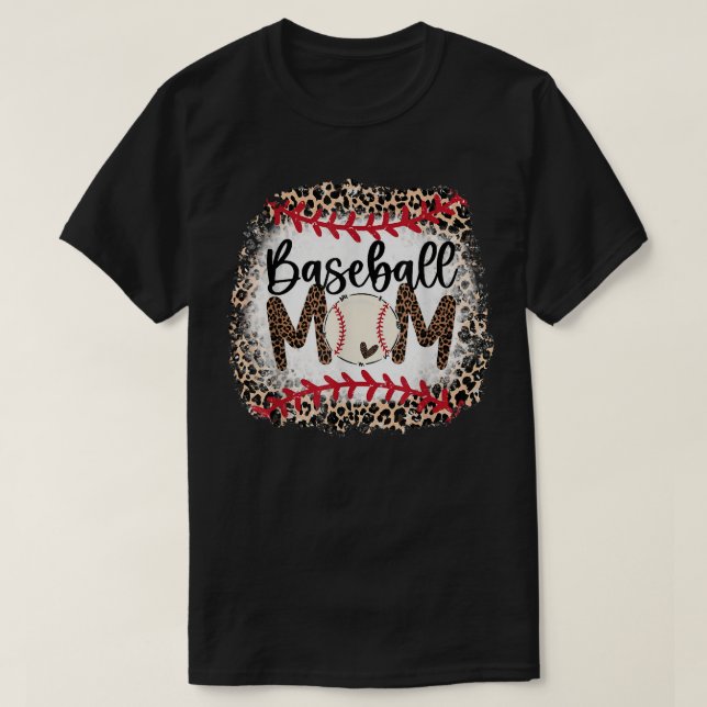 Mama Leopard Softball Mama Muttertag 2 T-Shirt (Design vorne)