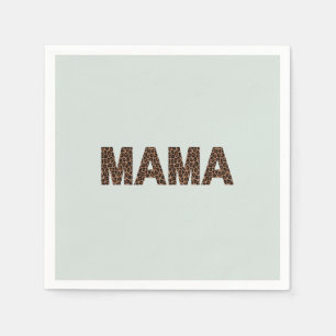 'Mama'-Leoparden-Design Soft Eukalyptus-Nebel Serviette
