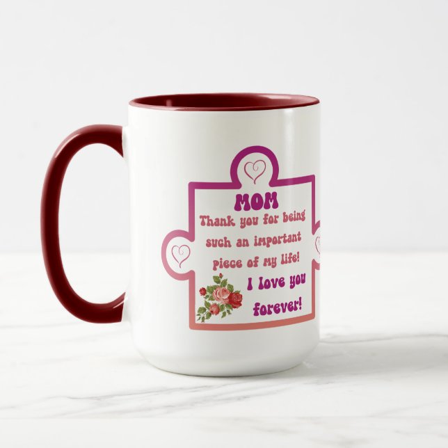 Mama - Liebe für das Ewigkeit Puzzle Stück Tasse (Links)