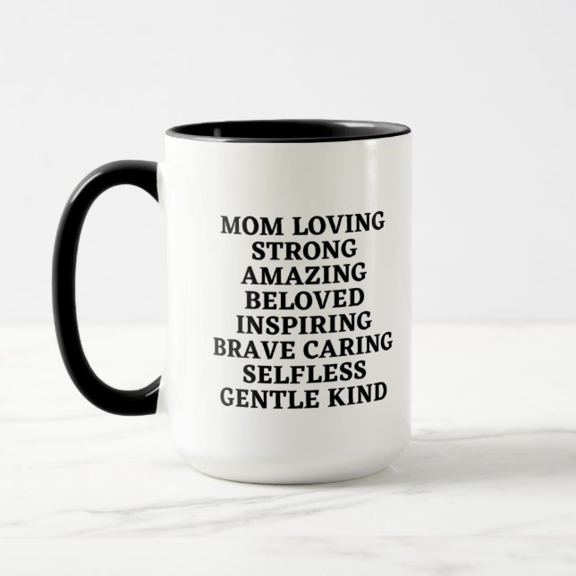 Mama Liebe Starkes Phantastisch Geliebtes Inspirie Tasse (Links)
