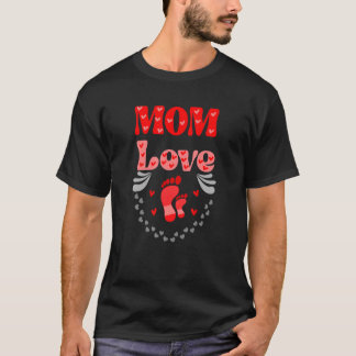 Mama Liebe zwei Füße und Niedliche kleine Herzen T-Shirt
