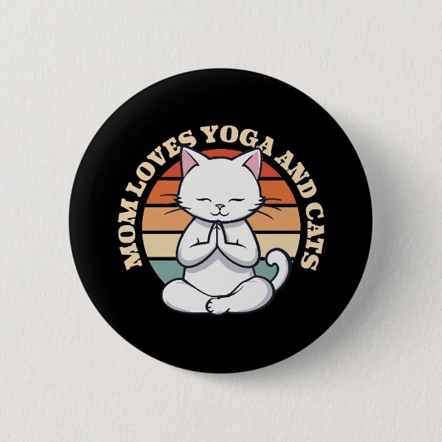 Mama Lieben Katzen und Yoga Button (Vorderseite)