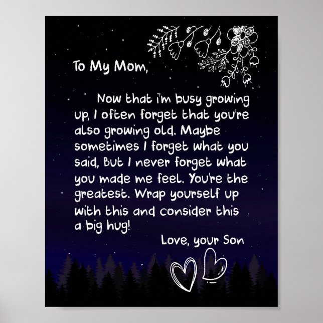 Mama Liebhaber | Zu meiner Mama Liebe Sie sehr Poster (Vorne)