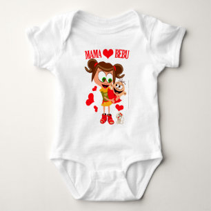 Mama liebt Baby - Körper - Weiß Strampler