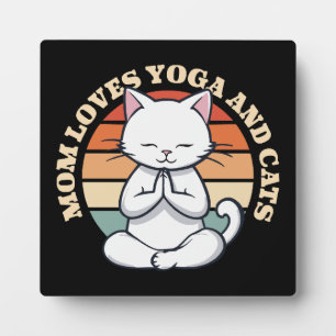 Mama liebt Katzen und Yoga Fotoplatte
