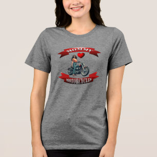 Mama liebt Motorräder Tri-Blend Shirt