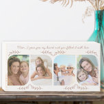 Mama liebt Wörter 4 Vertikales Foto Delikates Blat Holzkisten Schild<br><div class="desc">Weibliches Foto Holzblock für Mama - oder sehr leicht für jemand anderen zu personalisieren. Die Fotovorlage zeigt 4 Ihrer bevorzugten Fotos in vertikaler Form mit abgerundeten Ecken an. Geschrieben mit liebevoller Formulierung in klarer, handgeschriebener Schrift, die lautet: "Ich habe dir mein Herz geschenkt und du hast es mit Liebe gefüllt"....</div>