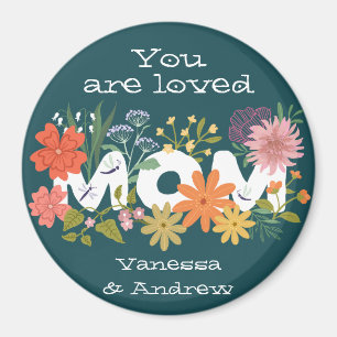 Mama liebte Boho Blume Bouquet Magnet