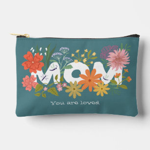 Mama liebte boho Blume Bouquet niedlich grün Zubehörtasche