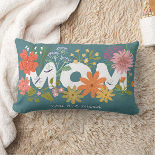 Mama liebte boho Blume Bouquet niedliche werfen Ki Lendenkissen