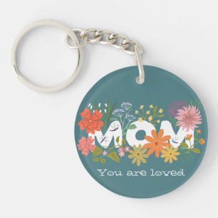Mama liebte boho Blumenstrauß Schlüsselanhänger