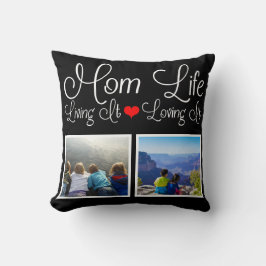Mama Life Black Custom Foto Kissen