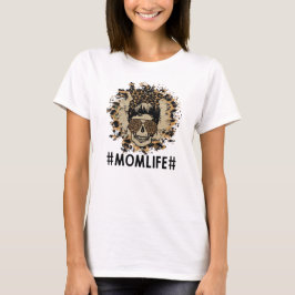 Mama Life Funny Skul mit Sonnenbrille und Leopard T-Shirt