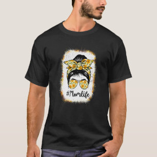 Mama Life gebleicht Mama Leben Sonnenblumen Messy  T-Shirt