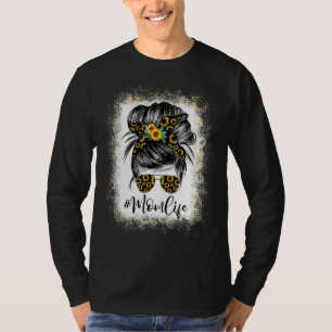 Mama Life gebleicht Mama Leben Sonnenblumen Messy T-Shirt