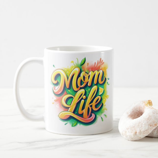 Mama Life Individuelle Name Tasse - Lemonade Inspi (Mit Donut)