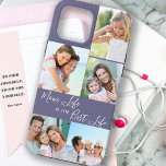 Mama Life ist das beste Leben 5 Foto Collage Lila Case-Mate iPhone Hülle<br><div class="desc">Custom 5 Foto iPhone Gehäuse mit Mama Life geschrieben ist das beste Leben (editierbar für Mama, Mama, Momma, Mommy etc). Das Design verfügt über eine personalisierte, umhüllte, Foto-Collage mit 5 Ihrer Lieblingsfotos, die als 1 vertikales Portrait und 4 quadratisches Inagramm angezeigt werden. Das Design hat einen lila Hintergrund mit weißer...</div>