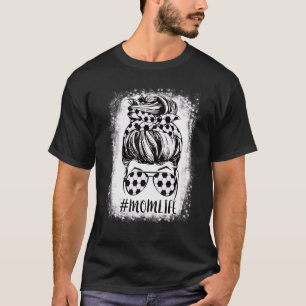 Mama Life Messy Bun Soccer Mama Bandana Mot T-Shirt