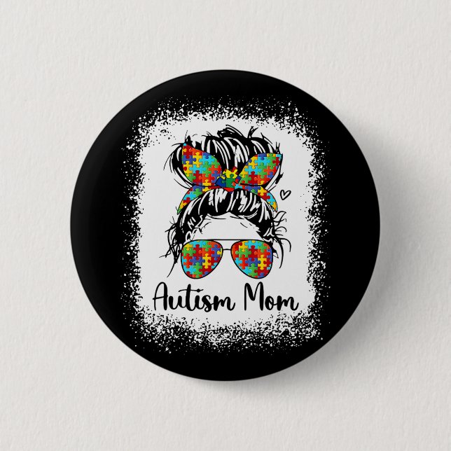 Mama Life Messy Bun Sungles Bandana Mütter Day Button (Vorderseite)