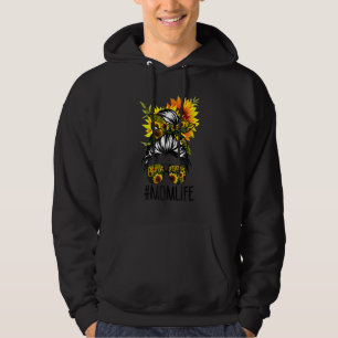 Mama Life Messy Hair Bun Sonnenblume Frauen Mutter Hoodie