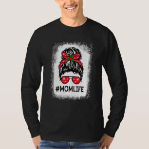 Mama Life Skull Messy Haare Bun Sonnenbrille Mutte T-Shirt
